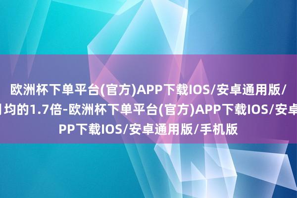 欧洲杯下单平台(官方)APP下载IOS/安卓通用版/手机版是前年月均的1.7倍-欧洲杯下单平台(官方)APP下载IOS/安卓通用版/手机版