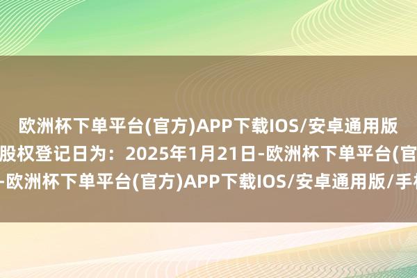 欧洲杯下单平台(官方)APP下载IOS/安卓通用版/手机版本次权柄分拨股权登记日为：2025年1月21日-欧洲杯下单平台(官方)APP下载IOS/安卓通用版/手机版
